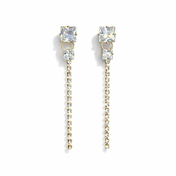 Anthropologie Jewelry - Elegant Gold and Silver Drop Earrings
